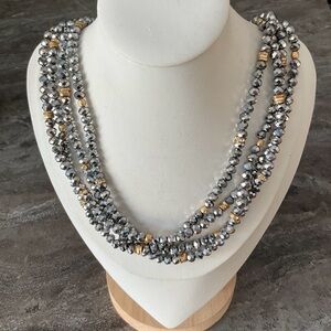 Elegant Silver and Gold Beaded Necklace